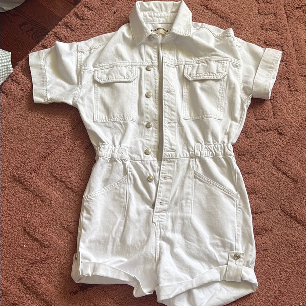Free people White Denim Romper
